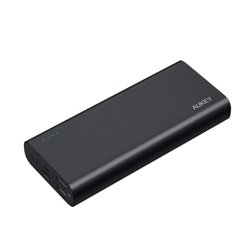 AUKEY XD13B 20000mAh Aluminum, USB-C Power Bank with Quick Charge-Black - مزود الطاقة